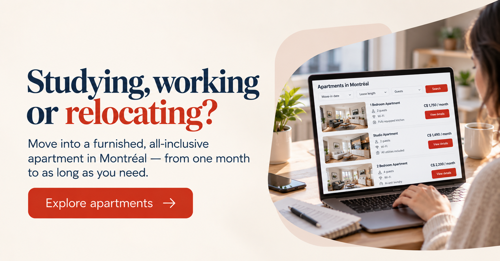 furnished apartments for rent montreal