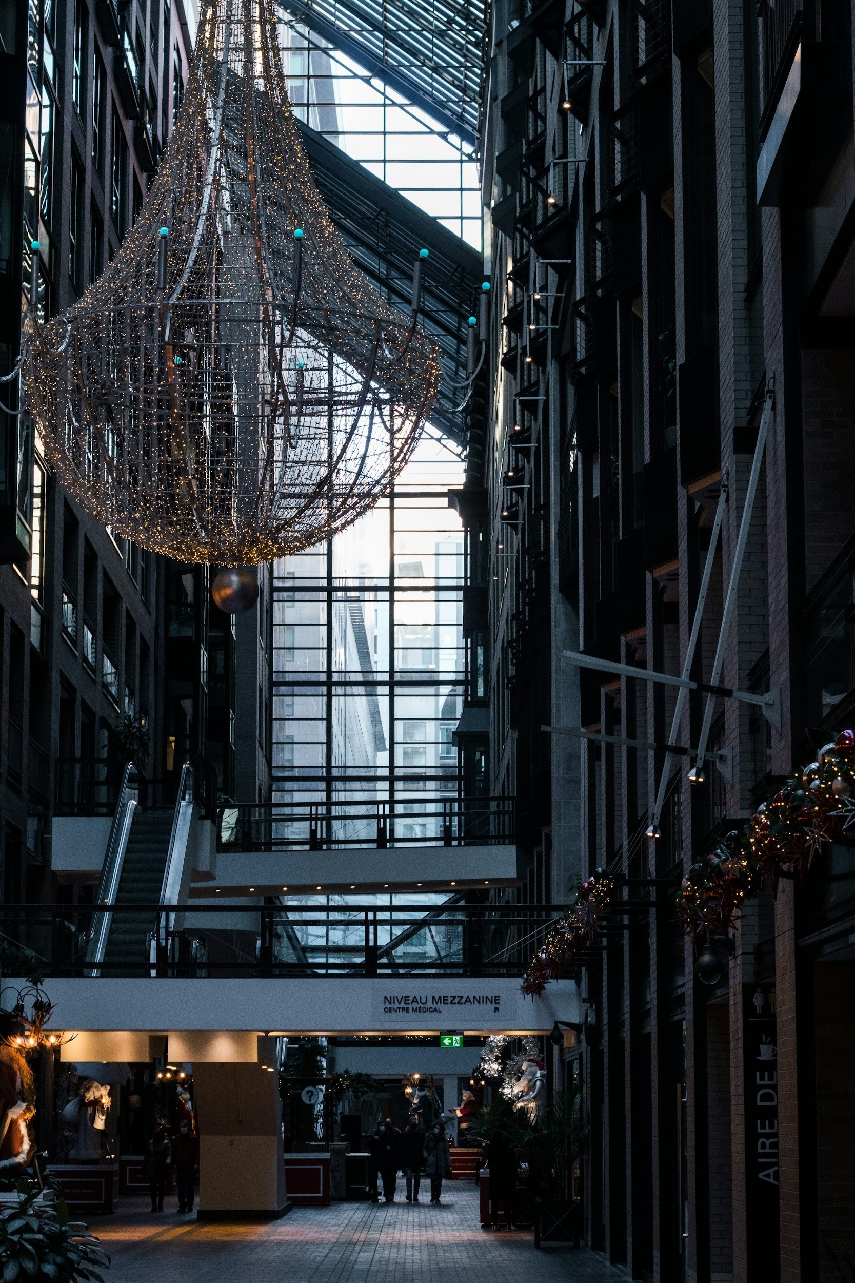 a large chandelier hanging from the ceiling of a building